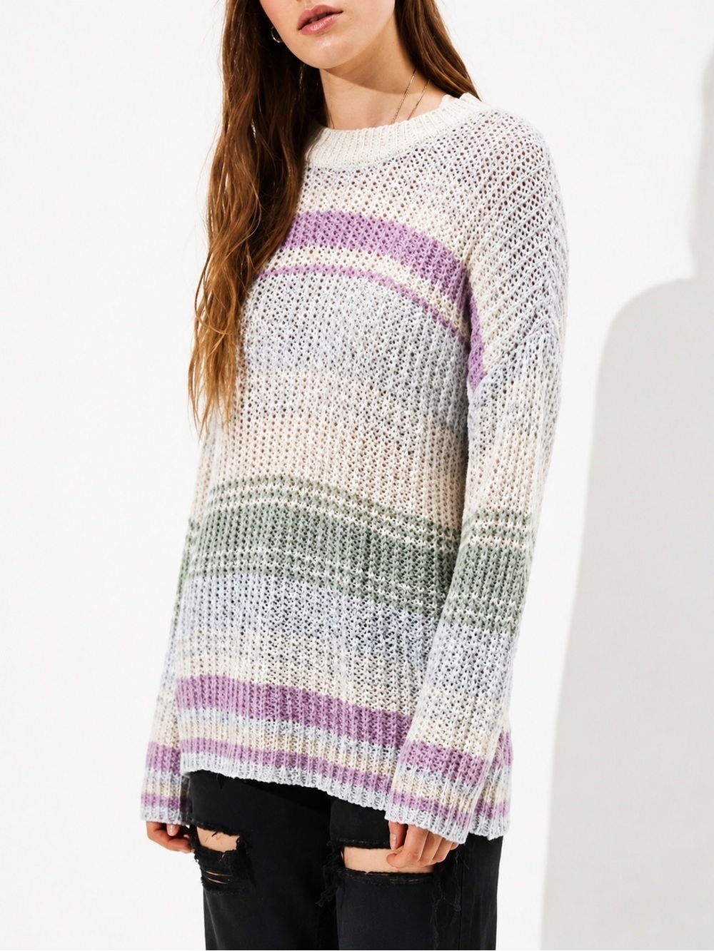 American Eagle striped oversized sweater, medium
